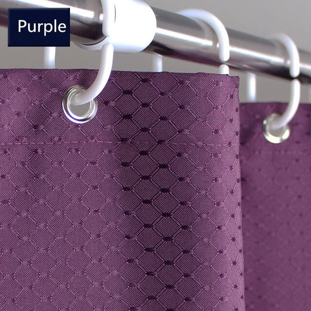 Delicate Jacquard Thick Polyester Fabric Shower Curtain Solid Color Waterproof Bathroom Shower Curtain Hotel Toilet Partition