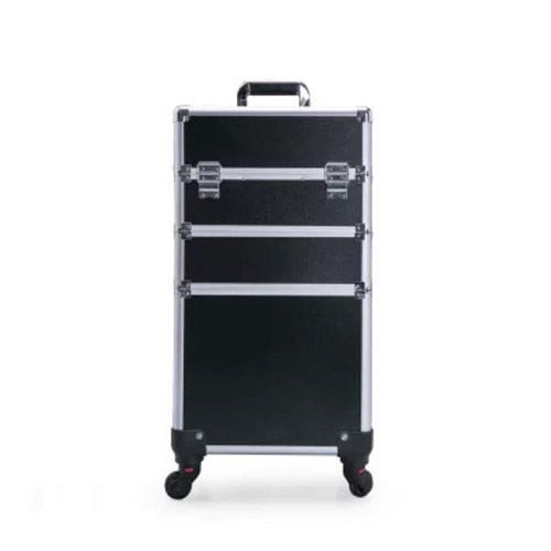 KLQDZMS New Fashion Multifunctional  Professional Makeup Rolling Luggage Case Trolley Cosmetic Case With Wheel