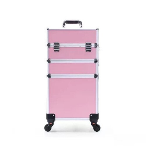 KLQDZMS New Fashion Multifunctional  Professional Makeup Rolling Luggage Case Trolley Cosmetic Case With Wheel