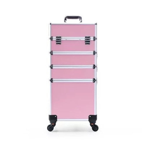 KLQDZMS New Fashion Multifunctional  Professional Makeup Rolling Luggage Case Trolley Cosmetic Case With Wheel