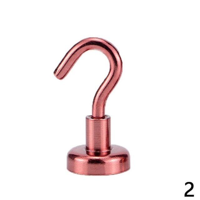 Magnetic Hooks Powerful Hook Magnet Holder 10kg Suction Wall Hook Holder Support Hardware Magnetic Tool Silver