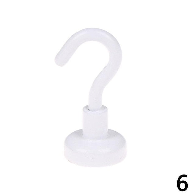 Magnetic Hooks Powerful Hook Magnet Holder 10kg Suction Wall Hook Holder Support Hardware Magnetic Tool Silver