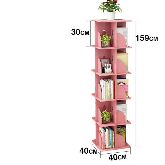 Estanteria Decoration Industrielle Libreria Legno Rotatable Rotate Librero Book Rack Home Furniture Bookcase Bookshelf Case