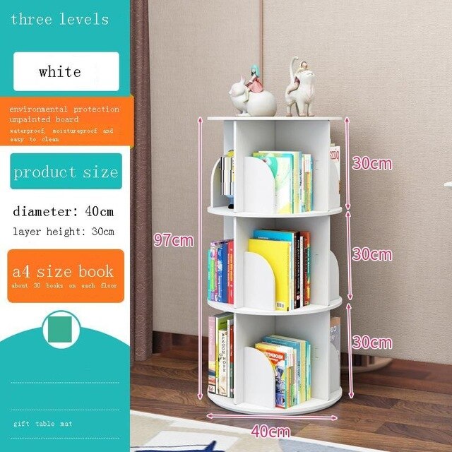 Estanteria Decoration Industrielle Libreria Legno Rotatable Rotate Librero Book Rack Home Furniture Bookcase Bookshelf Case