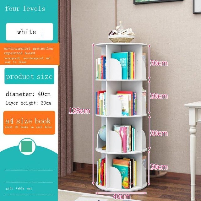 Estanteria Decoration Industrielle Libreria Legno Rotatable Rotate Librero Book Rack Home Furniture Bookcase Bookshelf Case