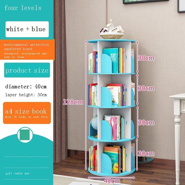 Estanteria Decoration Industrielle Libreria Legno Rotatable Rotate Librero Book Rack Home Furniture Bookcase Bookshelf Case