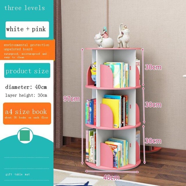 Estanteria Decoration Industrielle Libreria Legno Rotatable Rotate Librero Book Rack Home Furniture Bookcase Bookshelf Case