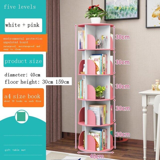 Estanteria Decoration Industrielle Libreria Legno Rotatable Rotate Librero Book Rack Home Furniture Bookcase Bookshelf Case