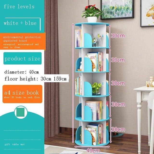 Estanteria Decoration Industrielle Libreria Legno Rotatable Rotate Librero Book Rack Home Furniture Bookcase Bookshelf Case