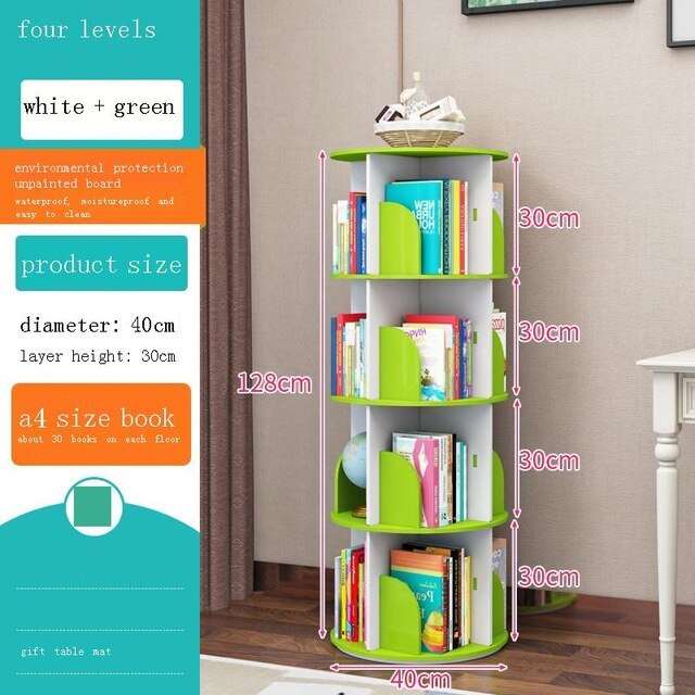 Estanteria Decoration Industrielle Libreria Legno Rotatable Rotate Librero Book Rack Home Furniture Bookcase Bookshelf Case