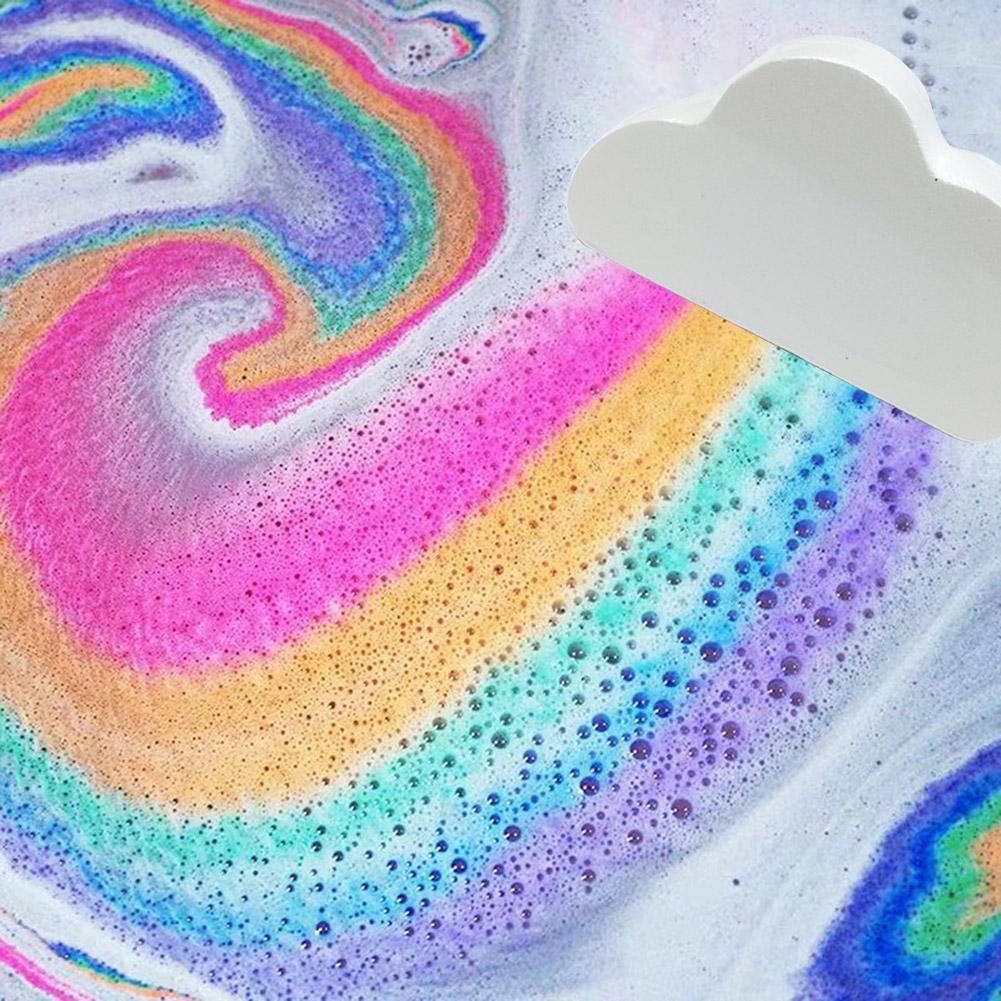 Cloud Shape Rainbow Bath Salt Ball Essential Oil Effervescent Bubble Bath Bombs Women Kids Shower Rainbow Bath Bombs