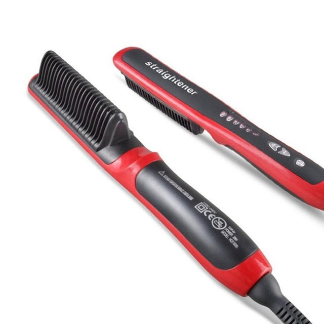 Four-Gear Adjustable Temperature Ceramic Steam Hair Curler Straightener Brush Home Flat Iron straightener Hot Comb Hair Tools