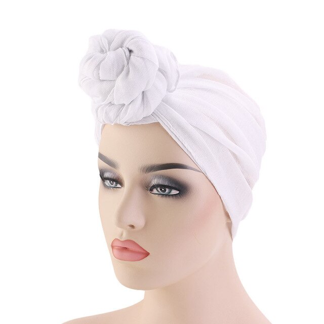 Women Knot Bonnet Chemo Hair Loss Cap Muslim Hijab Long Turban Hats Head Scarf Wrap Islamic Arab Scarf Knot Solid Color 180*70cm