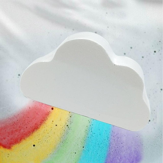 Cloud Shape Rainbow Bath Salt Ball Essential Oil Effervescent Bubble Bath Bombs Women Kids Shower Rainbow Bath Bombs