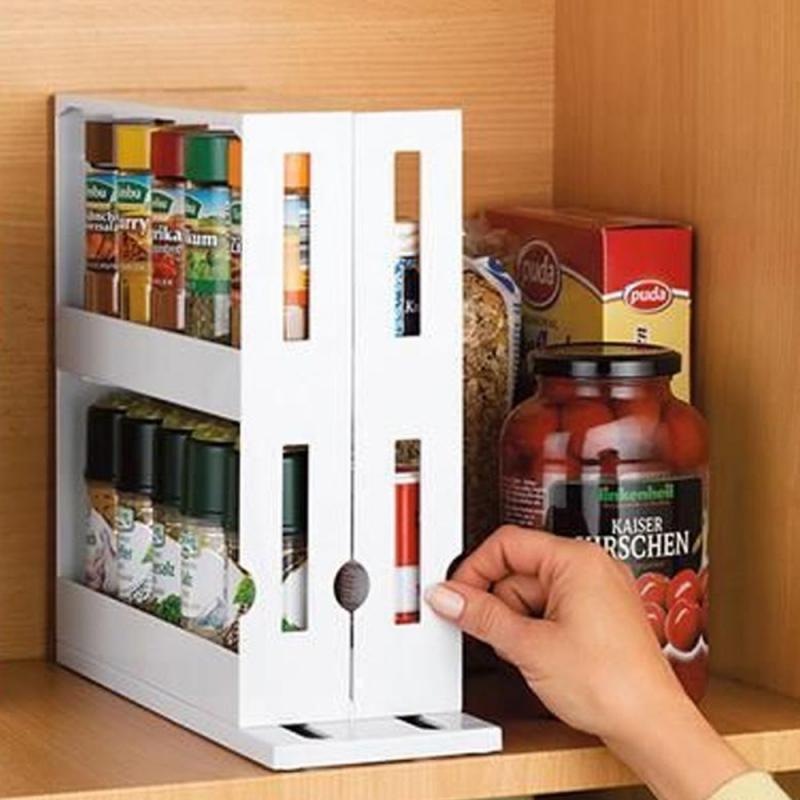 Multi-Function Rotating Seasoning Rack Storage Rack Food Storage Box Seasoning Storage Box Spice Rack Holders Cabinet Rack