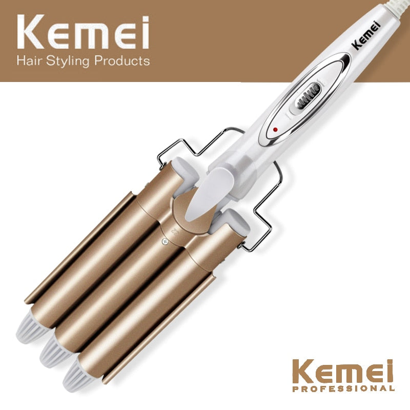 Ceramic Triple Barrel Electric Hair Curling Iron