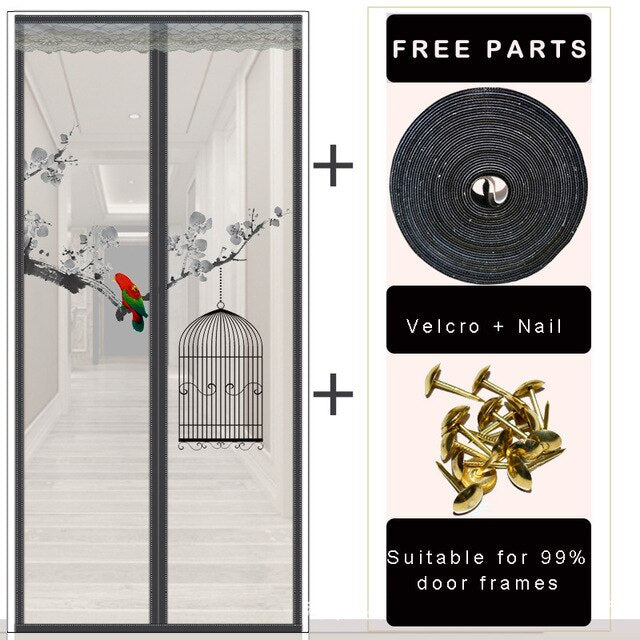 Velcro Magnetic Screen Door Net Anti Insect Mesh Fly Screen Mosquito Protection Net Magnet Curtains for Doors Windows Screen