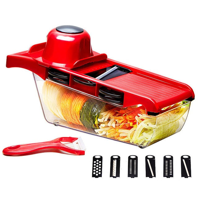 Multifunctional Vegetable Cutter Fruit Slicer Grater Shredders Drain Basket Slicers 8 In 1 Gadgets Kitchen Accessories