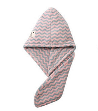 New Fashion Quick-Dry Microfiber Hair Towel Striped Wrapped Turban Turbie Twist Hat Caps Spa Bath