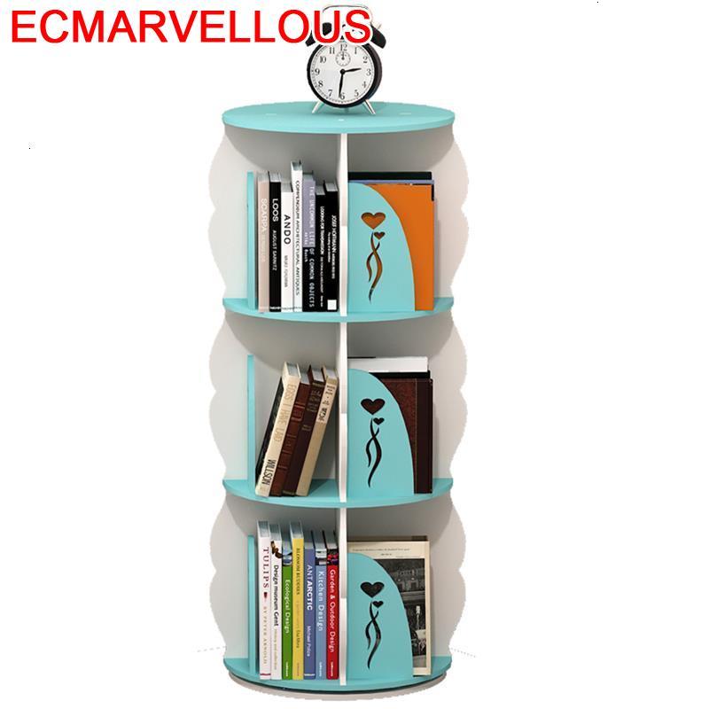 Dekoration Industrieel Decoratie Estanteria Madera Rotate Rotatable Libreria Scaffale Modern Bookcase Librero Bookshelf Case