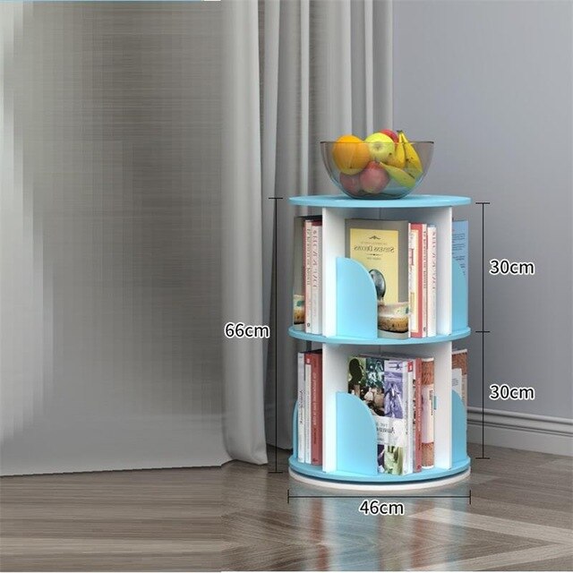 Industrielle Rangement Chambre Enfant Shelf Wood Rotate Rotatable Book Rack Modern Libreria Scaffale Bookcase Bookshelf Case