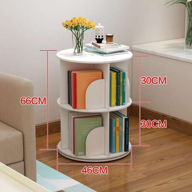 Industrielle Rangement Chambre Enfant Shelf Wood Rotate Rotatable Book Rack Modern Libreria Scaffale Bookcase Bookshelf Case