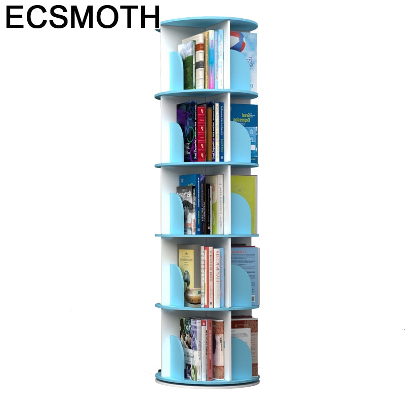 Infantil Kid Bookshelf Shabby Estanteria Madera Rotatable Rotate Libreria Scaffale Modern Rack Home Furniture Book Shelf Case