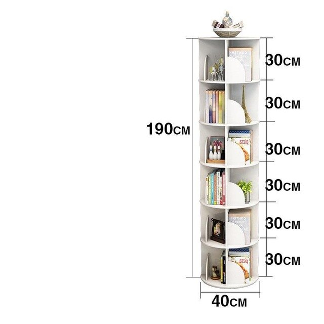 Infantil Kid Bookshelf Shabby Estanteria Madera Rotatable Rotate Libreria Scaffale Modern Rack Home Furniture Book Shelf Case