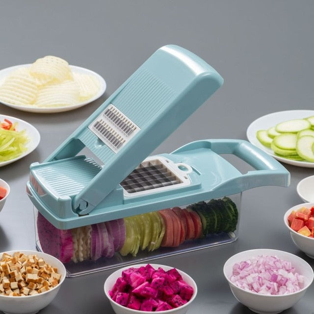 Vegetable Cutter Fruit Slicer Multifunctional Grater Shredders Drain Basket Peeler 8 In 1 Gadgets Kitchen Accessories Tool