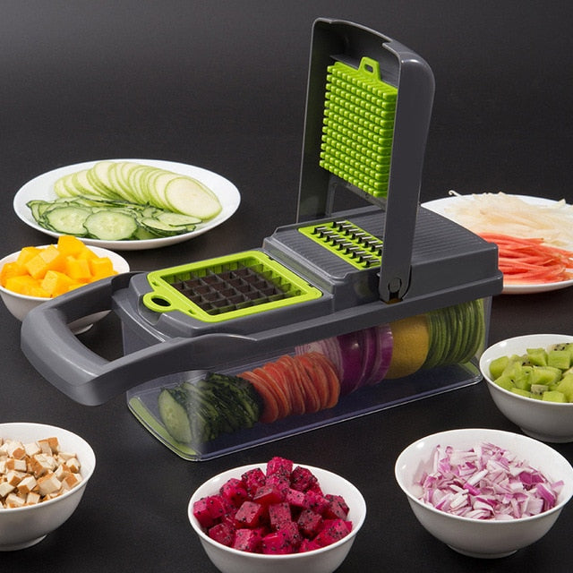 Vegetable Cutter Fruit Slicer Multifunctional Grater Shredders Drain Basket Peeler 8 In 1 Gadgets Kitchen Accessories Tool